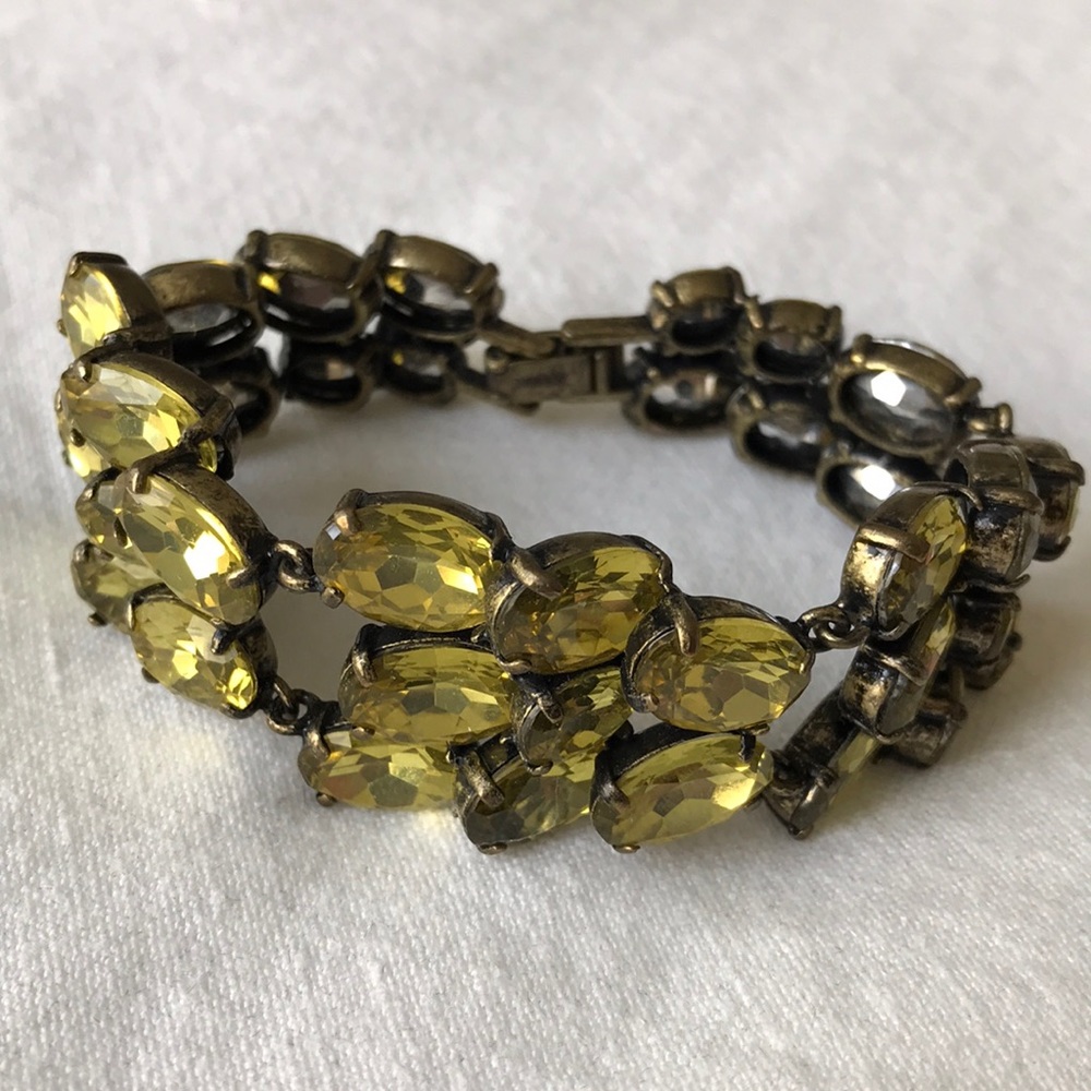 J. Crew Yellow Crystal Link Necklace